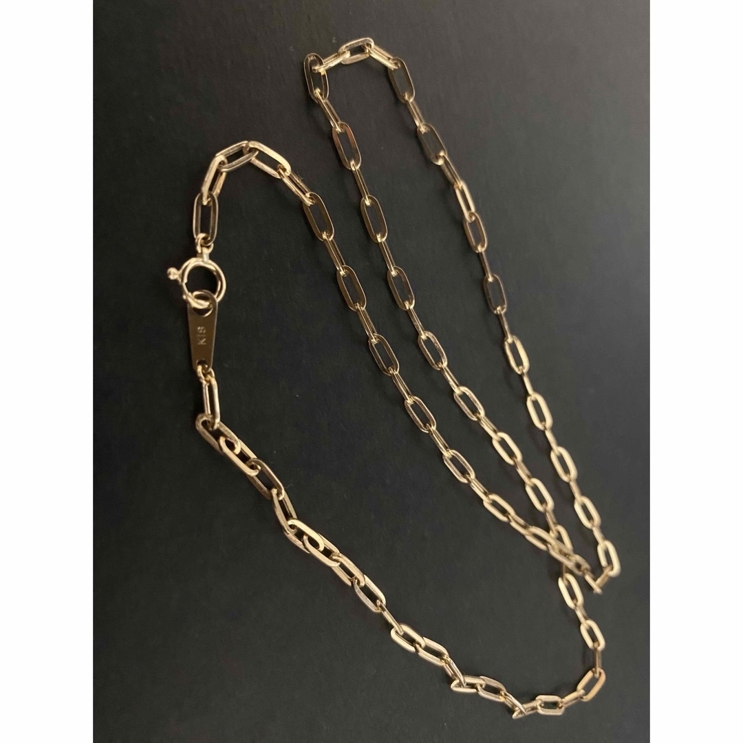 【超特価】K18 18金 18k YG ペーパークリップネックレス 45cm