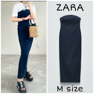 ザラ(ZARA)のZARA　ZW テーラード デニムワンピース　Mサイズ　デニム(ロングワンピース/マキシワンピース)