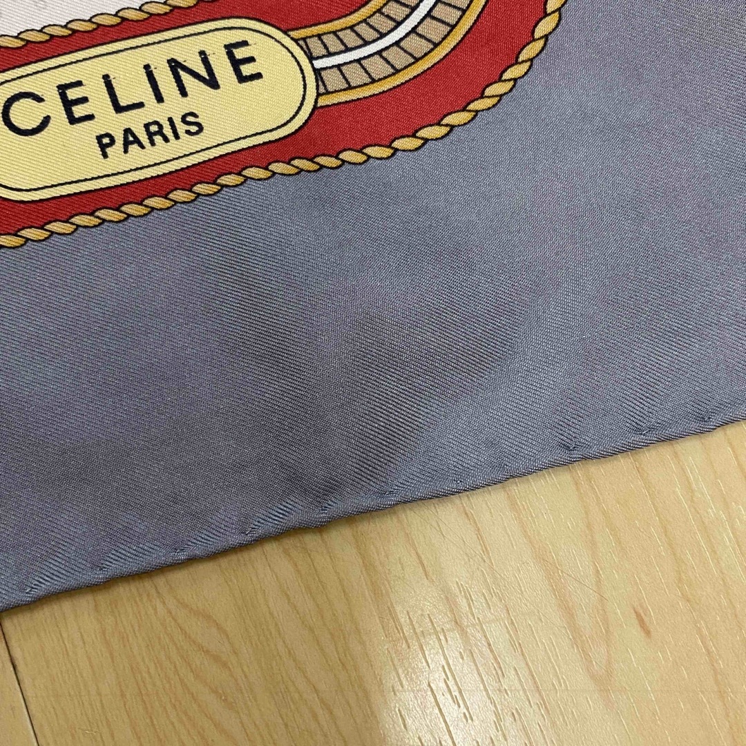 celine(セリーヌ)のCELINE セリーヌ スカーフ　シルク　グレー　no.10 レディースのファッション小物(バンダナ/スカーフ)の商品写真