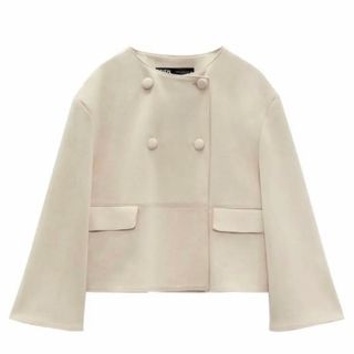 ザラ(ZARA)の髙橋様専用　ZARA フェイクスエード　ショートジャケット　XS(ノーカラージャケット)