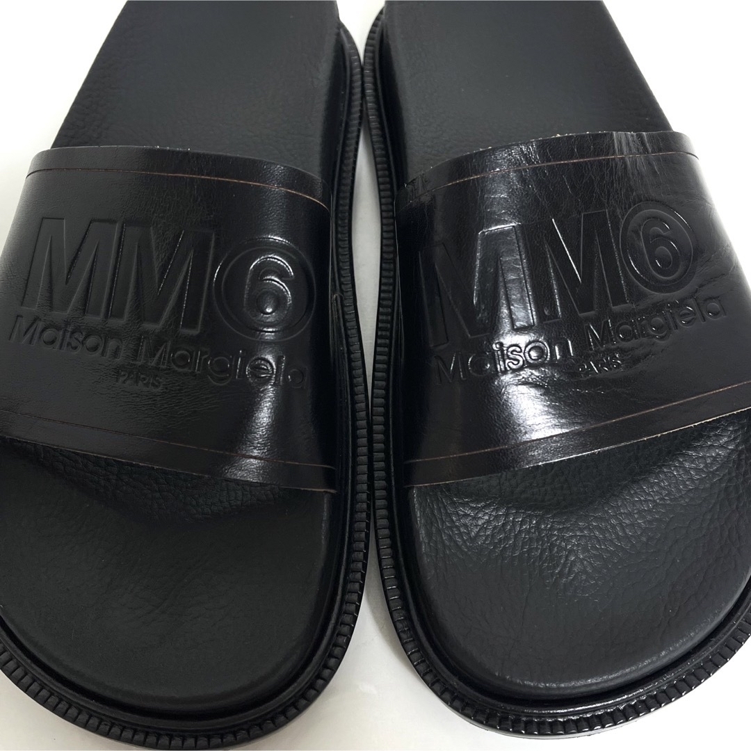 MM6(エムエムシックス)の MM6 Maison Margiela 牛革 ロゴ サンダル 24.5cm レディースの靴/シューズ(サンダル)の商品写真
