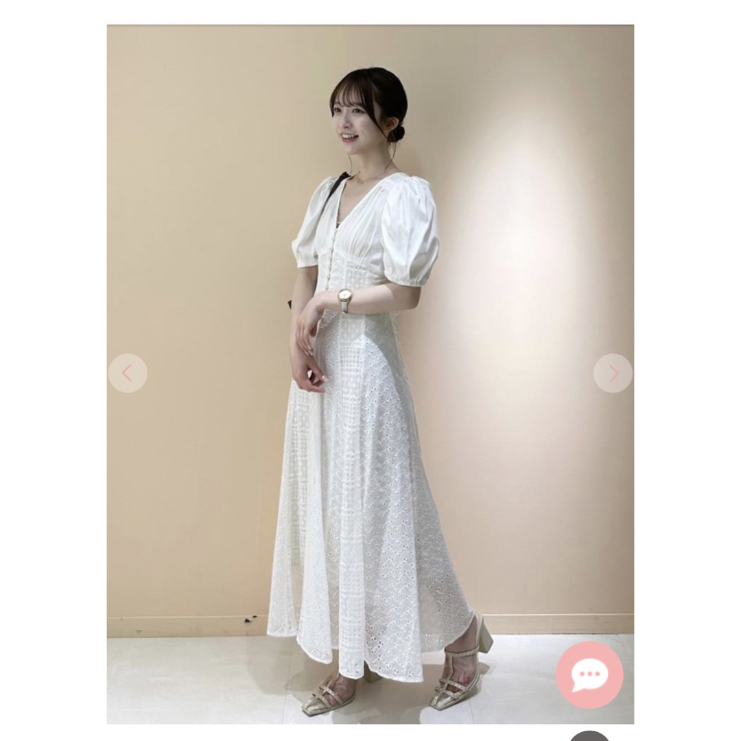 ストライプ デザイン/Striipe design 今期 新品 レースMIXパフスリーブ