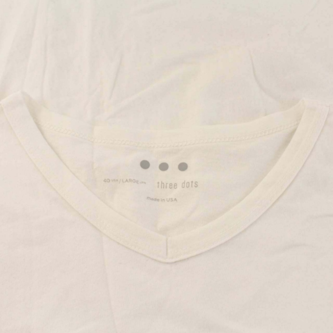 three dots(スリードッツ)のスリードッツ three dots Tシャツ カットソー Vネック 半袖 L 白 メンズのトップス(Tシャツ/カットソー(半袖/袖なし))の商品写真