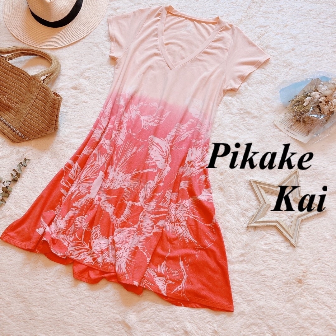 【美品】pikake kai ハワイアン　リゾート　ワンピース