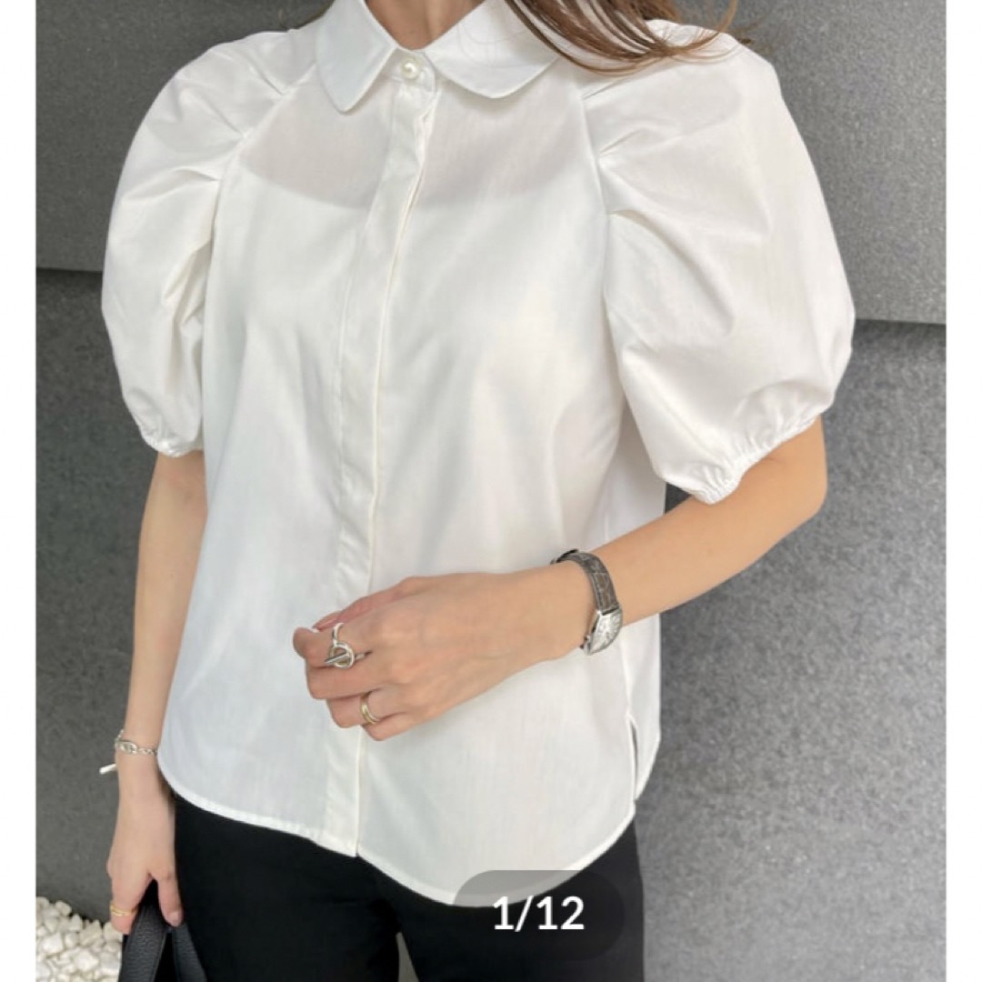 IENA(イエナ)のpbserectパールボタンパフスリーブシャツ レディースのトップス(シャツ/ブラウス(半袖/袖なし))の商品写真