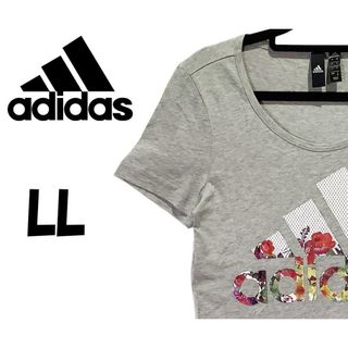 アディダス(adidas)のアディダス　半袖 Tシャツ　ビッグロゴ　グレー　LL　K00147(Tシャツ/カットソー(半袖/袖なし))