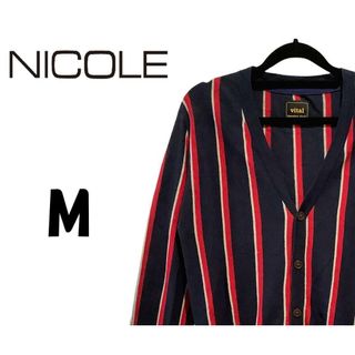 ニコル(NICOLE)のニコル　カーディガン　ボーダー　ネイビー / レッド　M　K00137(カーディガン)