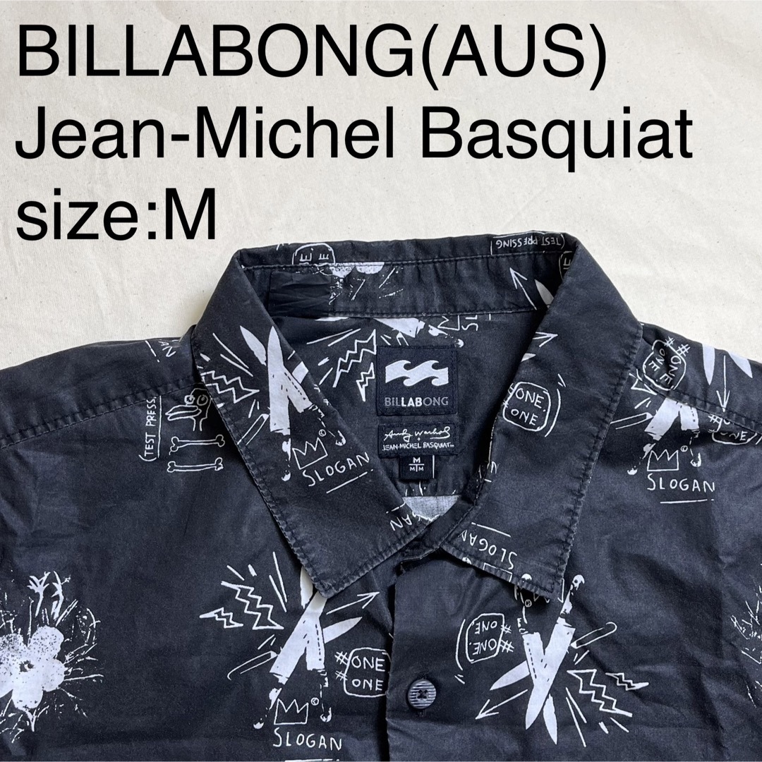 BILLABONG(AUS)ビンテージコットンバスキア総柄アロハシャツ