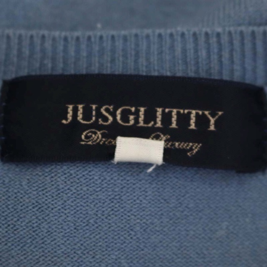 JUSGLITTY(ジャスグリッティー)のジャスグリッティー ノースリーブニット カットソー 1 サックスブルー /DF レディースのトップス(ニット/セーター)の商品写真