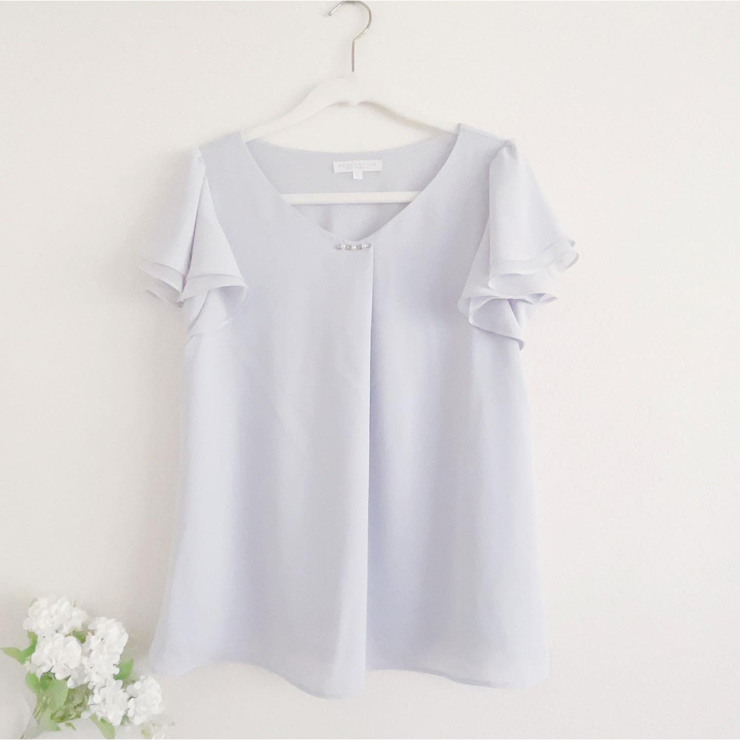 PROPORTION BODY DRESSING 美品*PBD*ラッフルジョーゼット半袖ブラウス BLの通販 by rinko propotion body dressing ラッフルジョーゼットブラウス