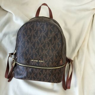 マイケルコース(Michael Kors)のMICHAEL KORS マイケルコース レザーリュックMK柄 ブラウン(リュック/バックパック)