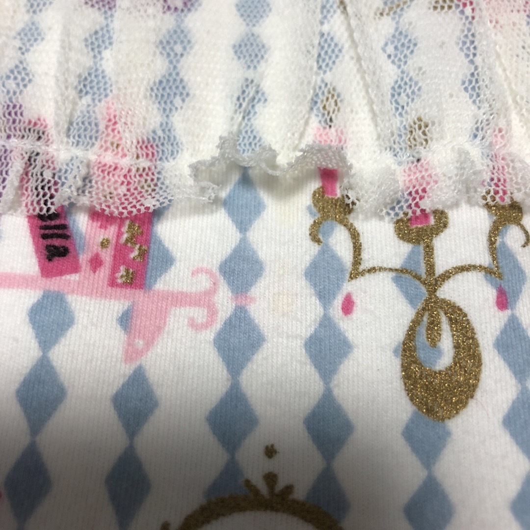 Shirley Temple(シャーリーテンプル)のシャーリーテンプル#ギンガムチェック#シンデレラ柄キャミソール#150cm#水色 キッズ/ベビー/マタニティのキッズ服女の子用(90cm~)(Tシャツ/カットソー)の商品写真