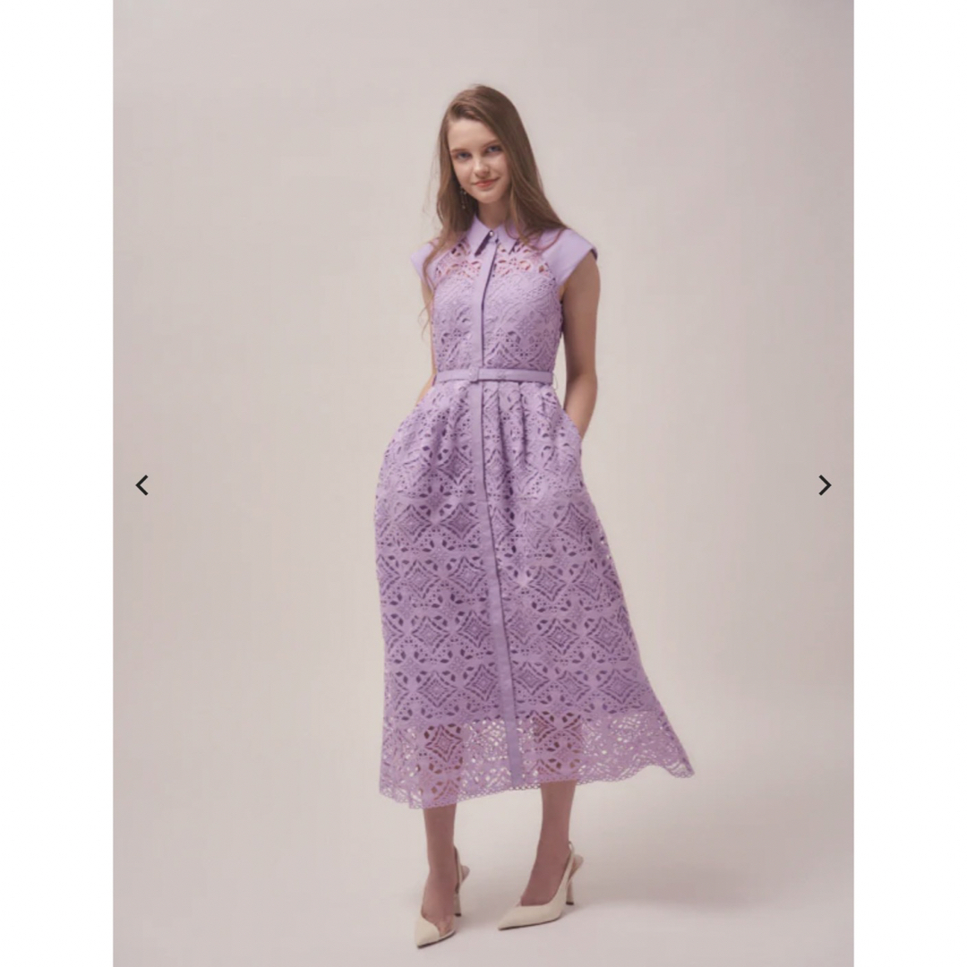 ERADIE  フレンチケミカルレースシャツドレス Lavender