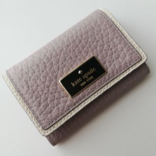 ケイトスペードニューヨーク(kate spade new york)のケイトスペード　ID　定期入れ　パスケース　コインケース　ミニ財布　パープル(パスケース/IDカードホルダー)