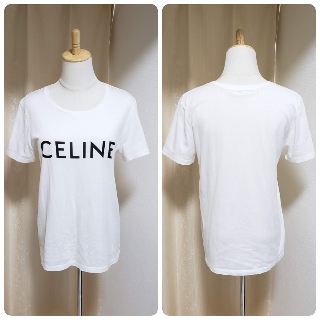 celine(セリーヌ)のCELINE セリーヌ ロゴプリントTシャツ 半袖 ホワイト 2X314916G レディースのトップス(Tシャツ(半袖/袖なし))の商品写真