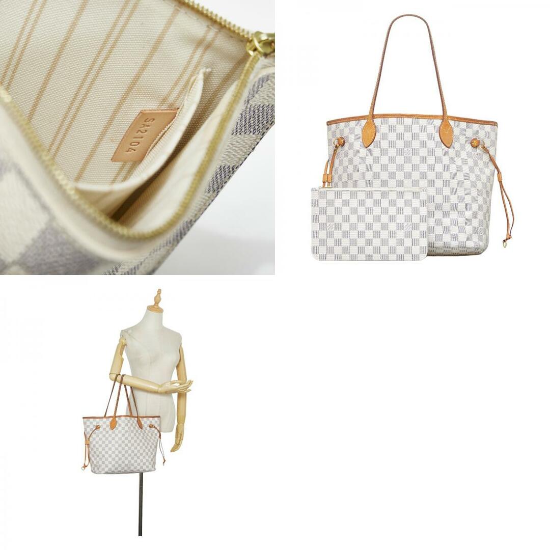 ルイ ヴィトン ダミエ アズール ネヴァーフルMM トートバッグ ショルダーバッグ N51107 PVC レディース LOUIS VUITTON 【222-05898】