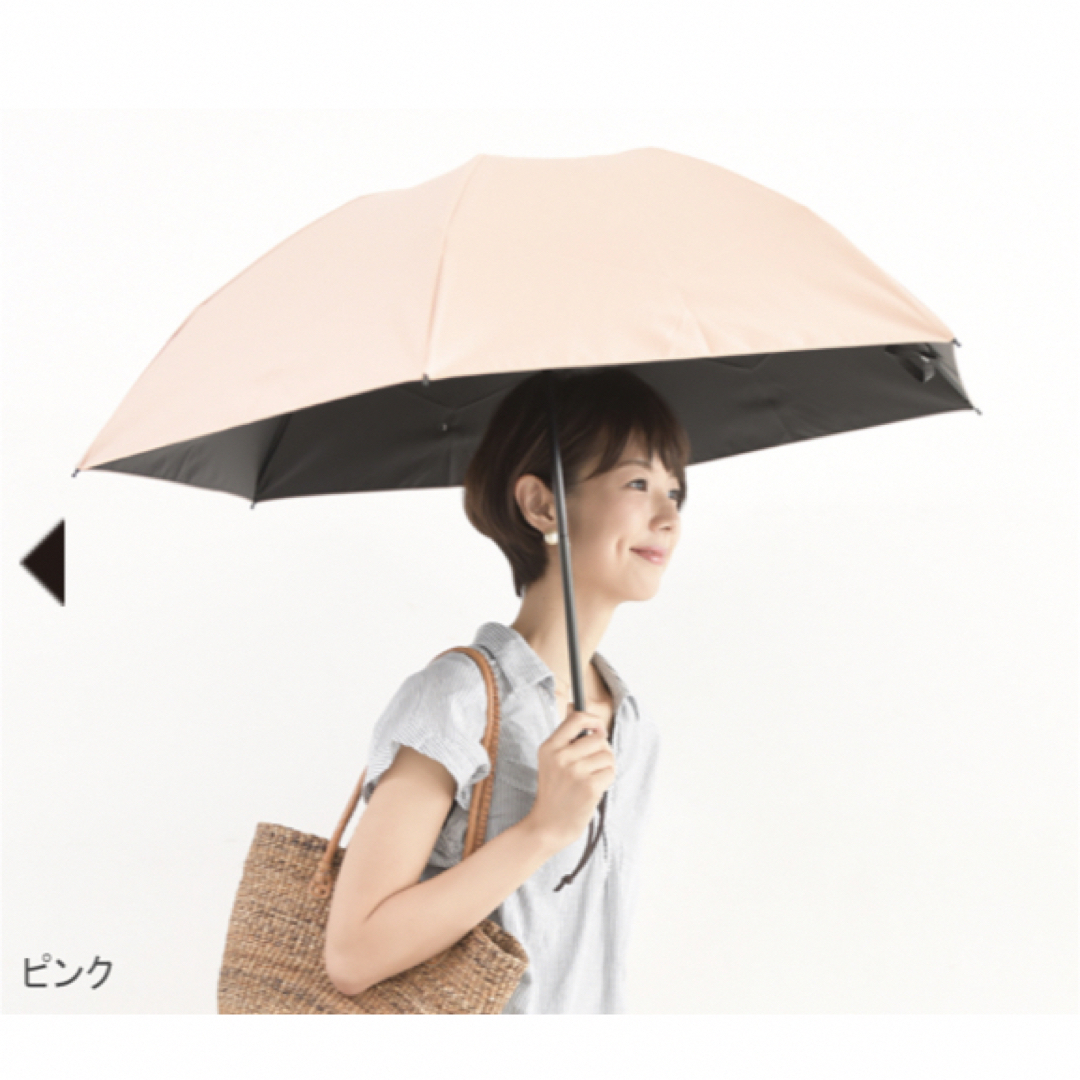 日傘 サンバリア100 三段折 ピンク-