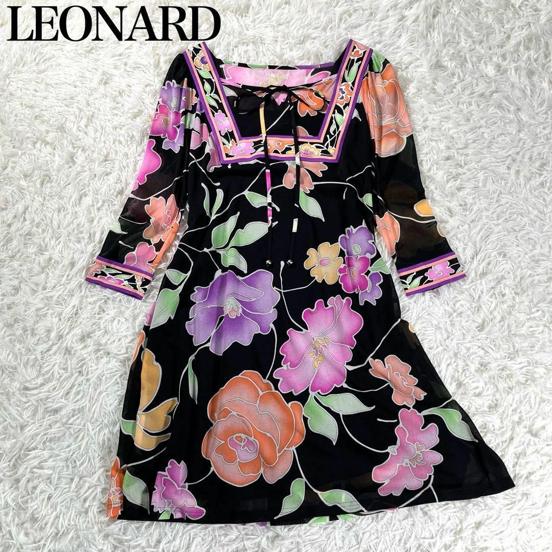 LEONARD - 【極美品】LEONARD レオナール カンカン素材フラワー総柄 ...