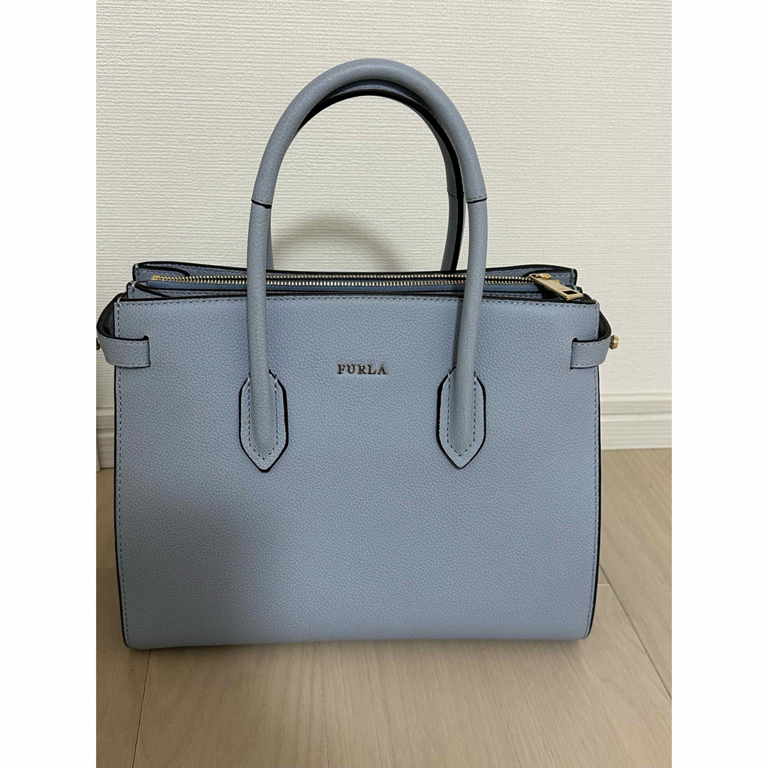 美品! FURLA フルラ トートバッグ ショルダー付 ブルー - edok.gr