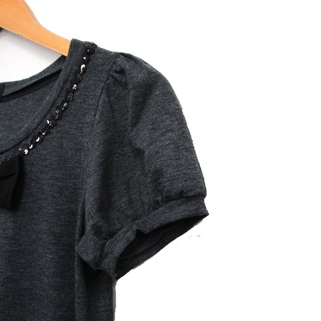 MELROSE(メルローズ)のメルローズ MELROSE カットソー Tシャツ 半袖 スパンコール リボン レディースのトップス(カットソー(半袖/袖なし))の商品写真