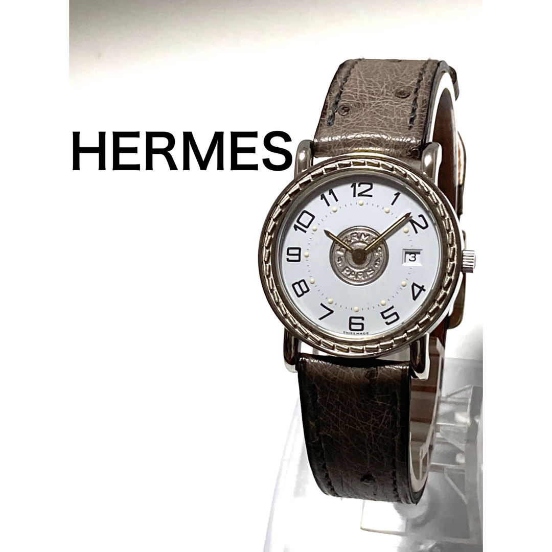 【付属品有】HERMES エルメスセリエ　コイン　純正ベルト　レディース腕時計