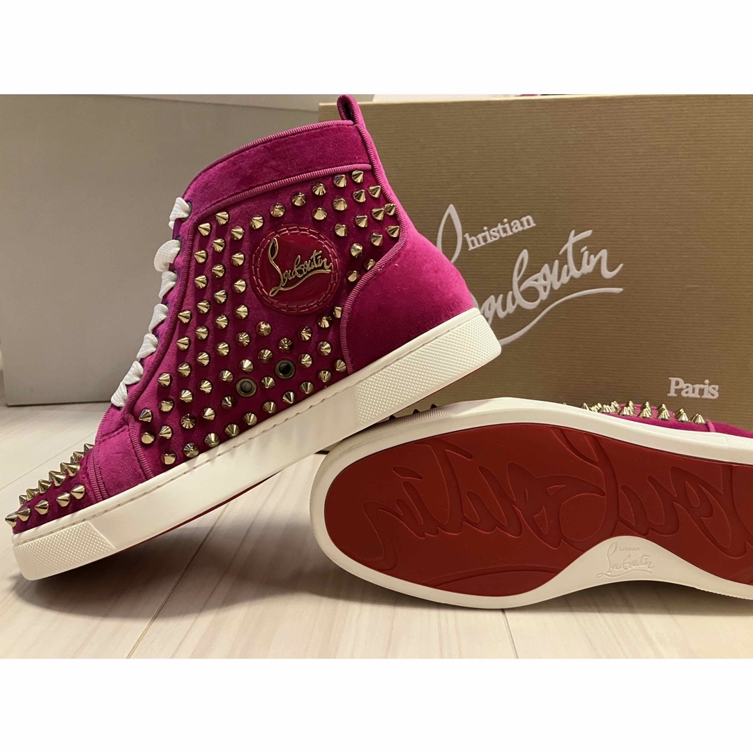 Christian Louboutinスタッズハイカットスニーカー22cm