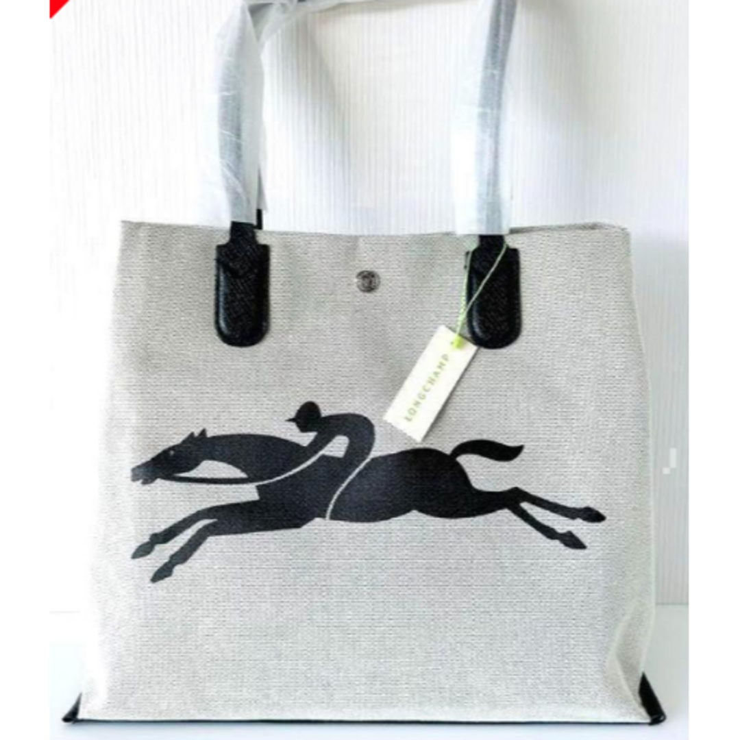 LONGCHAMP ロゾ レザー トートバッグ ショルダーバッグ ブラック-