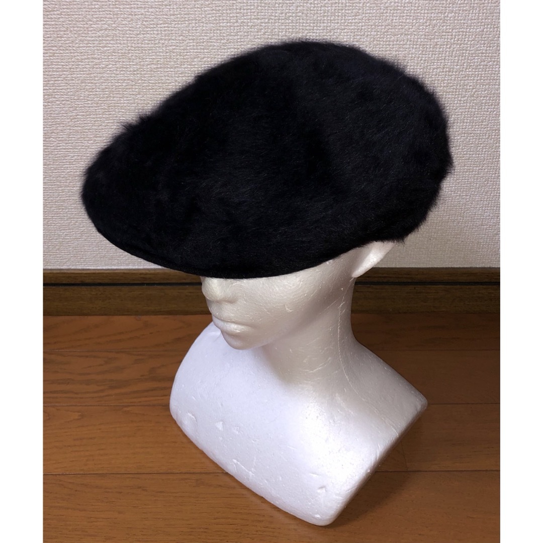 KANGOL(カンゴール)のL 美品 KANGOL ファー ハンチングキャップ ベレー帽 ブラック ゴールド メンズの帽子(ハンチング/ベレー帽)の商品写真