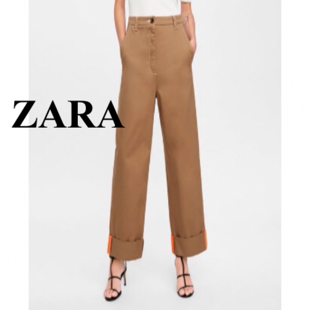 ZARA - 新品未使用タグ付☆ ZARAキャメルサージパンツ34/プレミアム ...