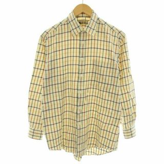 Aquascutum (M) チェック柄　カジュアル シャツ Yシャツ 長袖