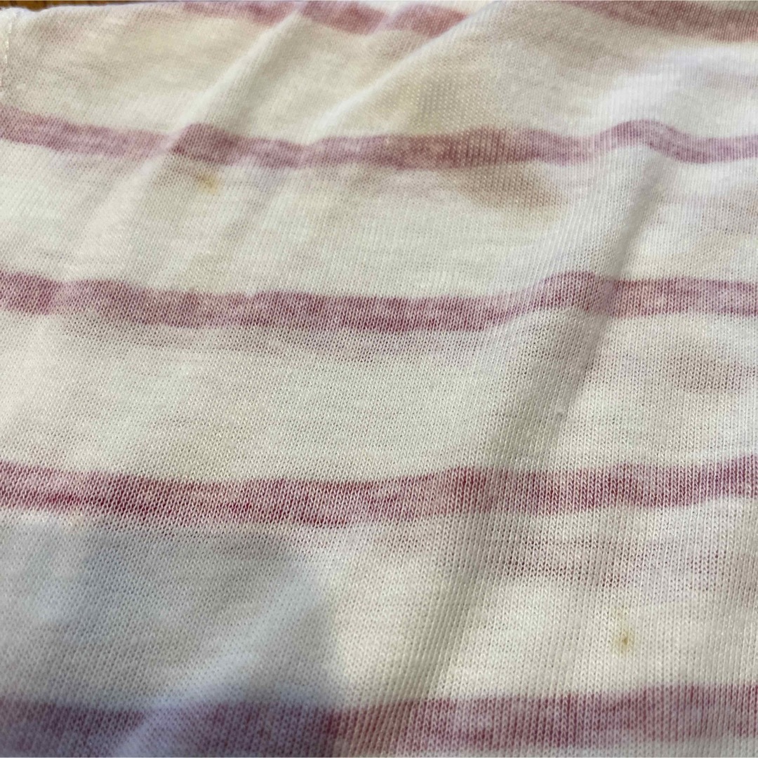 UNIQLO(ユニクロ)の110 半袖Tシャツ 2枚セット 水色 ボーダー  花柄 キッズ/ベビー/マタニティのキッズ服女の子用(90cm~)(Tシャツ/カットソー)の商品写真