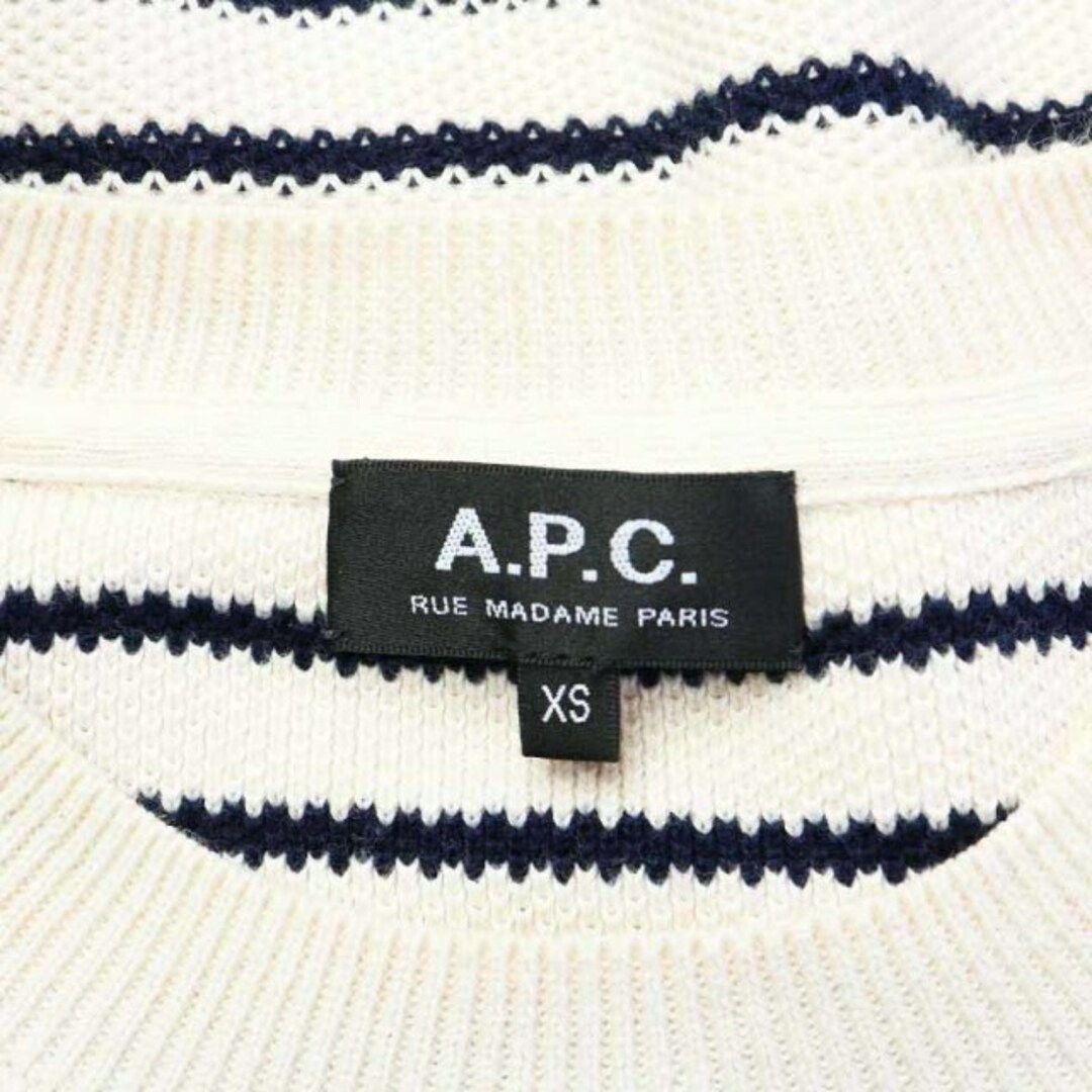 A.P.C. ニット セーター 長袖 プルオーバー ボーダー XS 白 紺