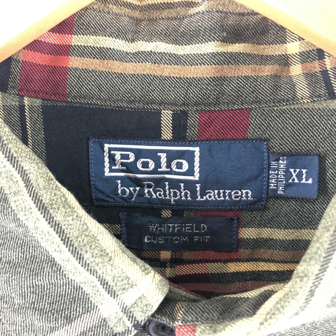 Ralph Lauren(ラルフローレン)の古着 ラルフローレン Ralph Lauren POLO by Ralph Lauren 長袖 コットンチェックシャツ メンズXL /eaa351067 メンズのトップス(シャツ)の商品写真