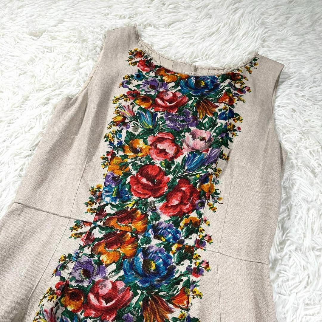 極美品】DOLCE&GABBANA リネン フローラル ノースリーブワンピース