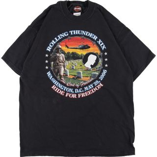 ハーレーダビッドソン(Harley Davidson)の古着 ヘインズ Hanes Harley-Davidson ハーレーダビッドソン 両面プリント モーターサイクル バイクTシャツ USA製 メンズL /eaa352869(Tシャツ/カットソー(半袖/袖なし))