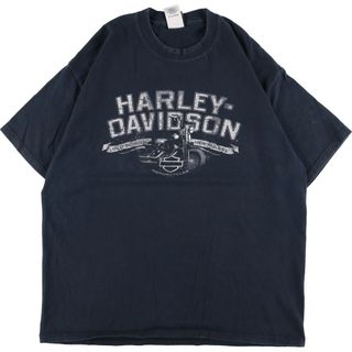 ハーレーダビッドソン(Harley Davidson)の古着 ヘインズ Hanes Harley-Davidson ハーレーダビッドソン 両面プリント モーターサイクル バイクTシャツ メンズXL /eaa352875(Tシャツ/カットソー(半袖/袖なし))