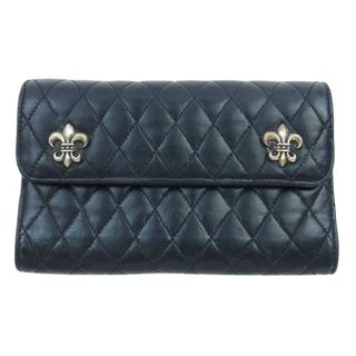 クロムハーツ(Chrome Hearts)のCHROME HEARTS クロムハーツ（原本無） 長財布 QUILTED WAVE WALLET 3SNAP FLARE キルティング ウェーブ 3スナップ フレア ウォレット ブラック系【中古】(その他)