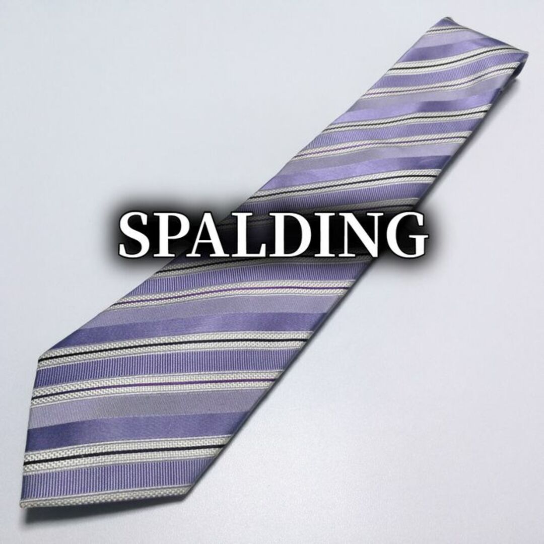 SPALDING(スポルディング)のスポルディング レジメンタル ライトパープル ネクタイ B101-I15 メンズのファッション小物(ネクタイ)の商品写真