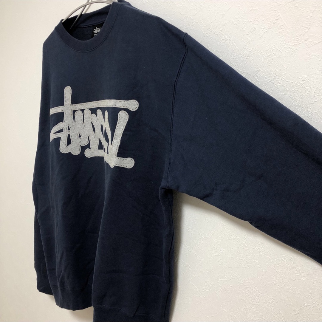 USA製 STUSSY ステューシー スウェット 裏起毛 デカロゴ メンズ L