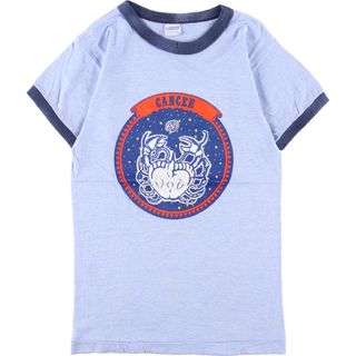 チャンピオン(Champion)の古着 70年代 チャンピオン Champion バータグ 両面プリント リンガーTシャツ USA製 レディースM ヴィンテージ /eaa352040(Tシャツ(半袖/袖なし))