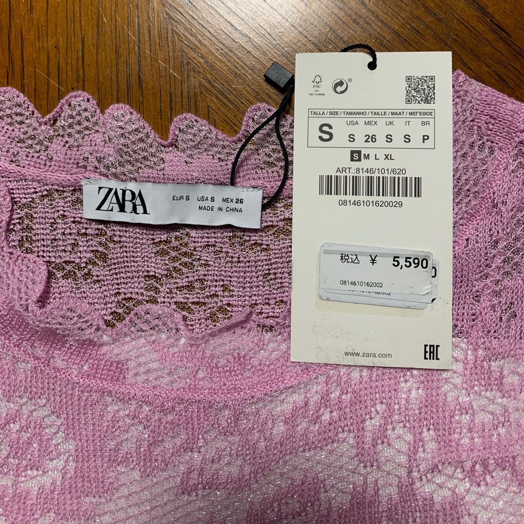 ZARA(ザラ)のZARA 透け感のあるサマーニット（新品）S レディースのトップス(ニット/セーター)の商品写真