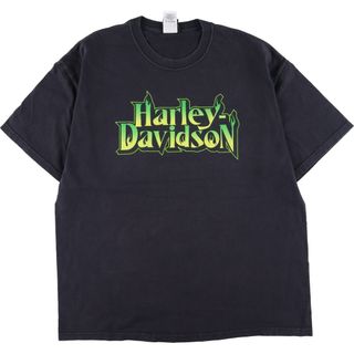 ハーレーダビッドソン(Harley Davidson)の古着 ヘインズ Hanes Harley-Davidson ハーレーダビッドソン 両面プリント モーターサイクル バイクTシャツ USA製 メンズXL ヴィンテージ /eaa352071(Tシャツ/カットソー(半袖/袖なし))