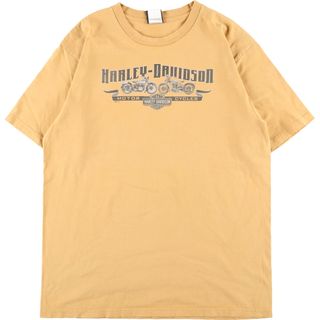 ハーレーダビッドソン(Harley Davidson)の古着 ハーレーダビッドソン Harley-Davidson 両面プリント モーターサイクル バイクTシャツ USA製 メンズXL /eaa352407(Tシャツ/カットソー(半袖/袖なし))