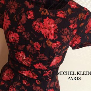 ミッシェルクラン(MICHEL KLEIN)のMICHEL KLEIN PARIS ミッシェルクラン パリ  花柄ドレスワンピ(ひざ丈ワンピース)