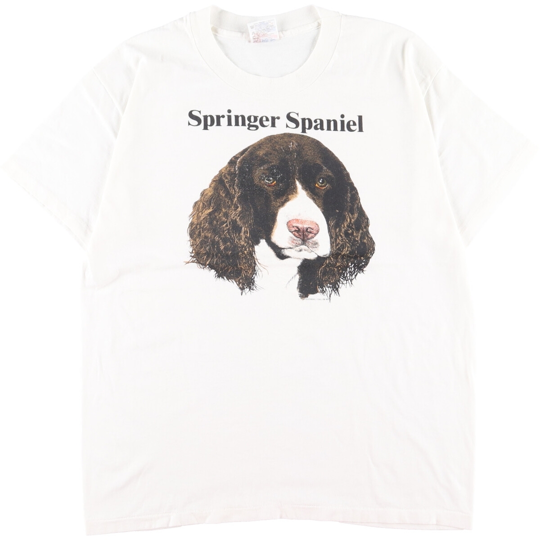 80年代 ヘインズ Hanes 犬柄 アニマルプリントTシャツ USA製 メンズL ヴィンテージ /eaa351257