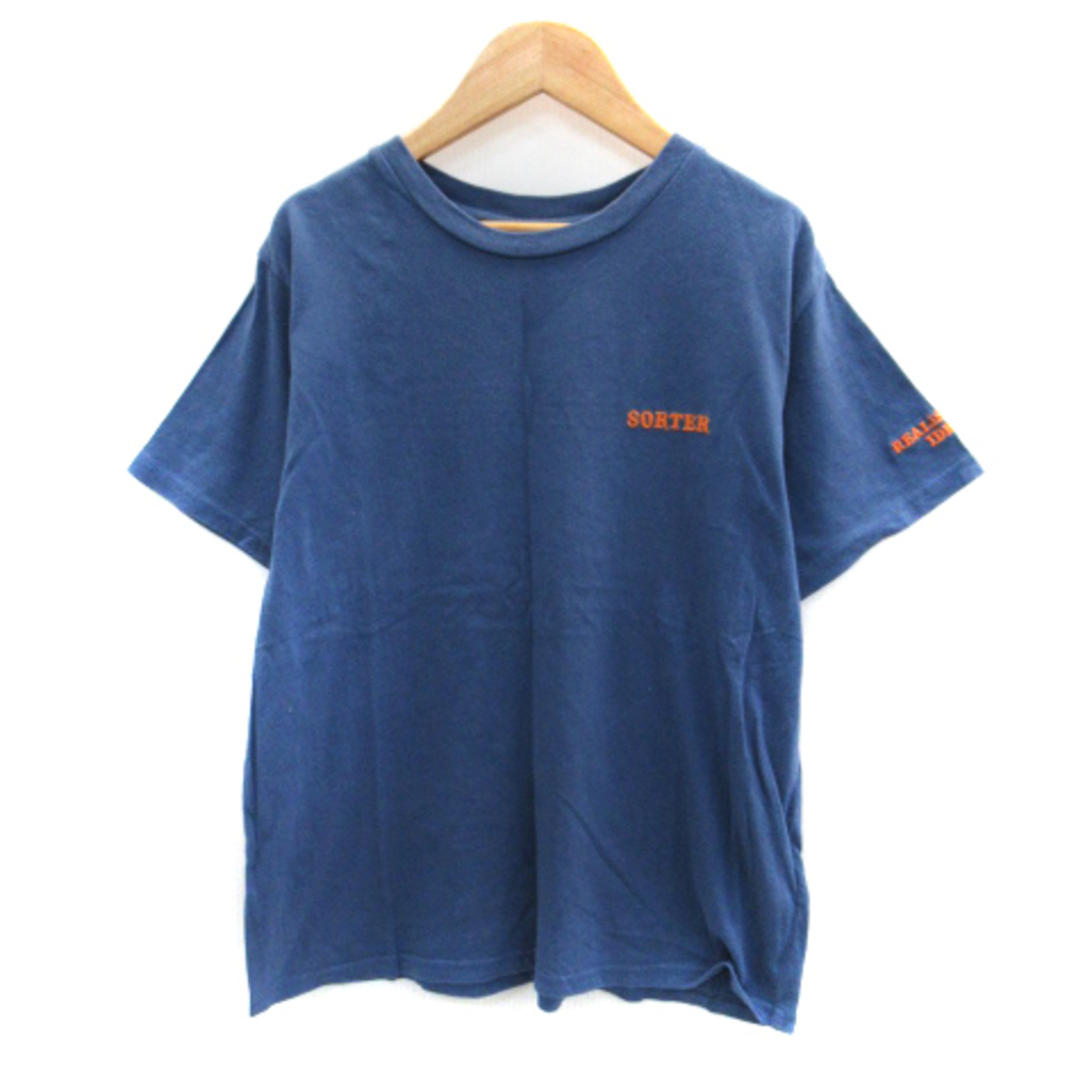 Ungrid(アングリッド)のアングリッド UNGRID Tシャツ カットソー ラウンドネック 刺繍 F 青 レディースのトップス(その他)の商品写真