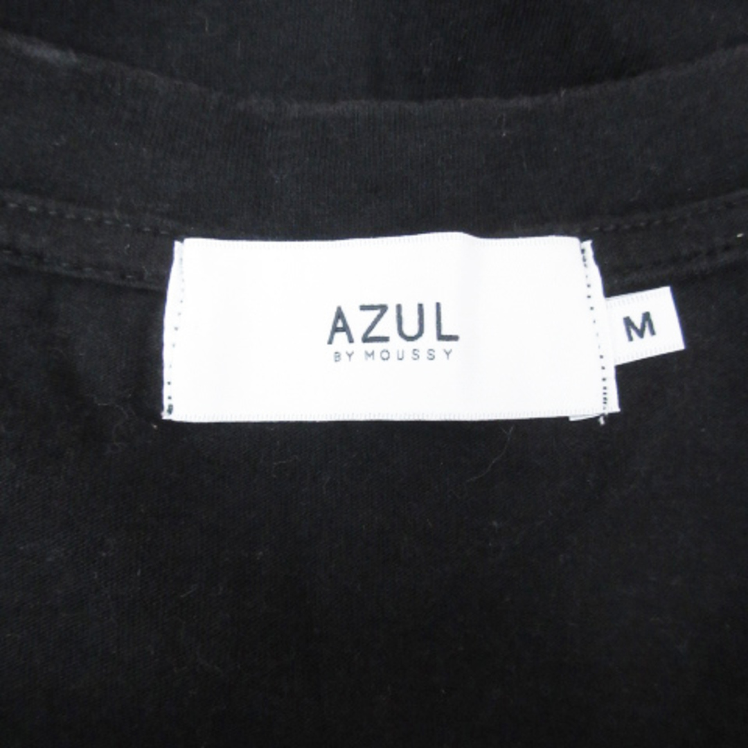 AZUL by moussy(アズールバイマウジー)のアズールバイマウジー Tシャツ カットソー 半袖 ロゴ M 白 黒  /FF29 レディースのトップス(Tシャツ(半袖/袖なし))の商品写真