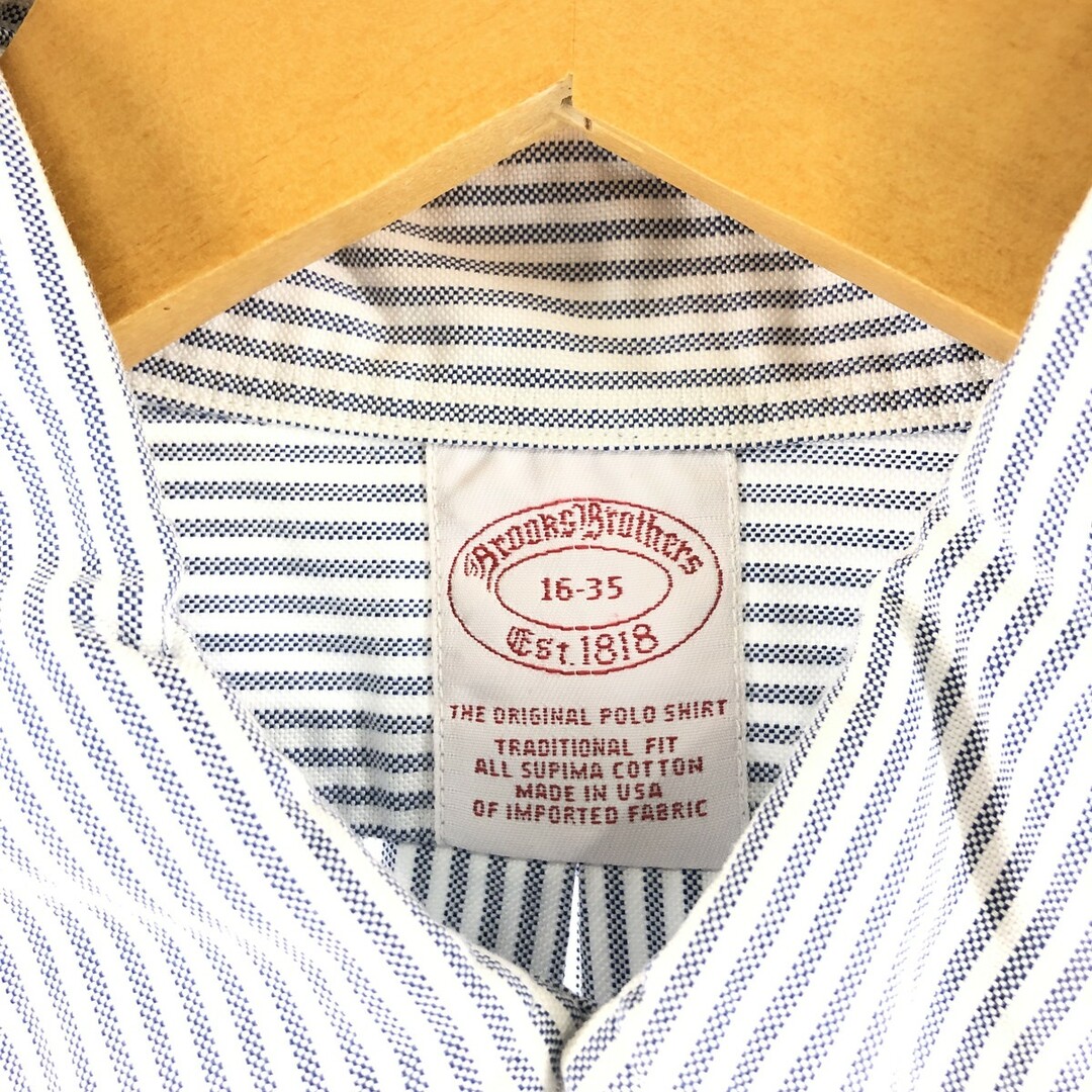 Brooks Brothers(ブルックスブラザース)の古着 90年代 ブルックスブラザーズ Brooks Brothers Est.1818 オックスフォード 長袖 ボタンダウンストライプシャツ USA製 メンズL ヴィンテージ /eaa351055 メンズのトップス(シャツ)の商品写真