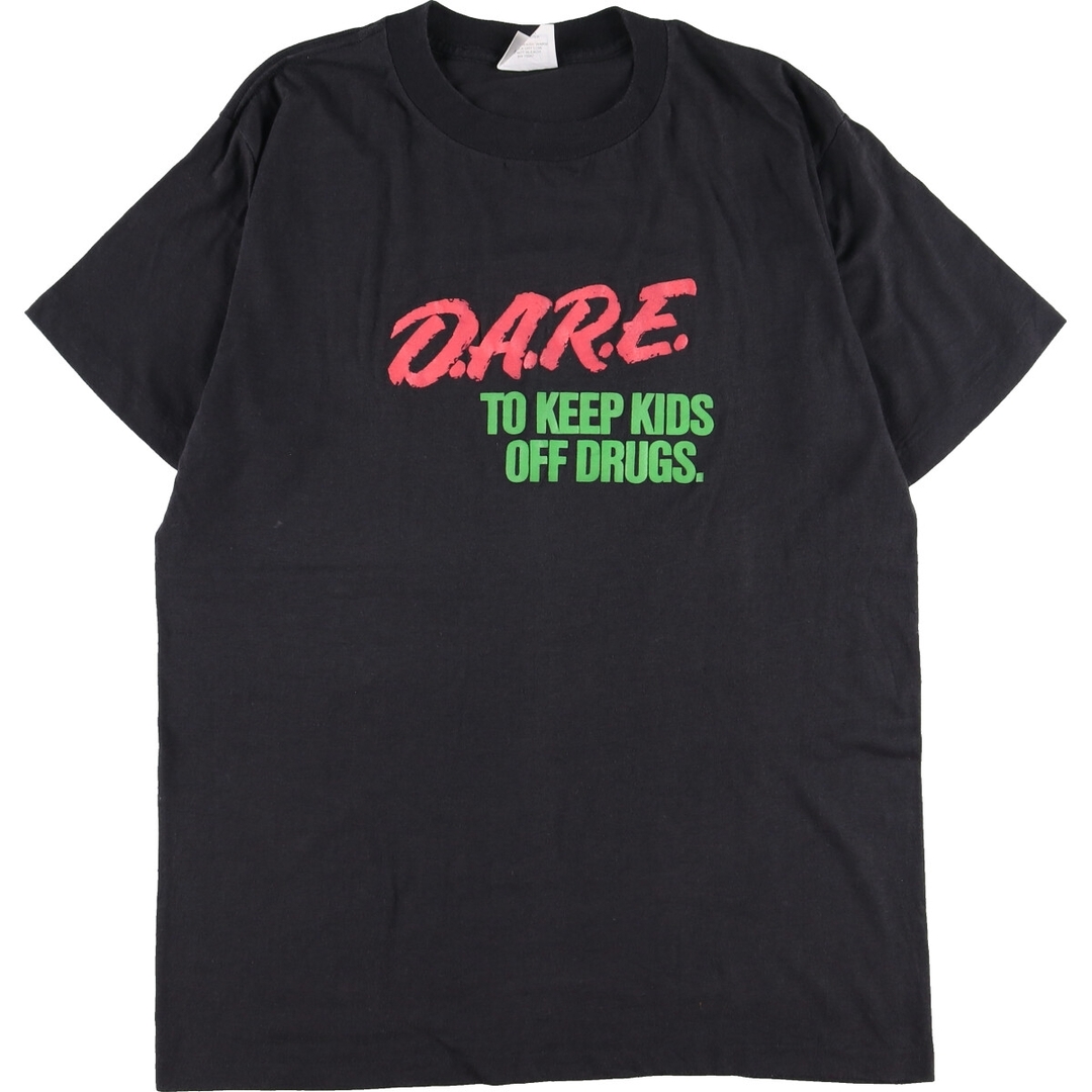 80年代 MY SHIRT D.A.R.E. 薬物乱用予防教育 プリントTシャツ USA製 メンズM ヴィンテージ /eaa351243