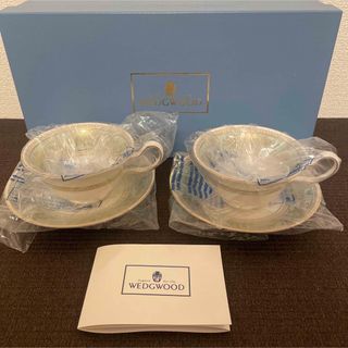 ウェッジウッド(WEDGWOOD)のウェッジウッド　コロンビア　セージグリーン　ピオニー　カップ&ソーサー(グラス/カップ)